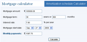 Bank Rate Mortgage Amortization Calculator