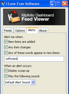 Add Alerts for your RSS Feeds