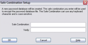 The initial master password entry screen for Password Safe.