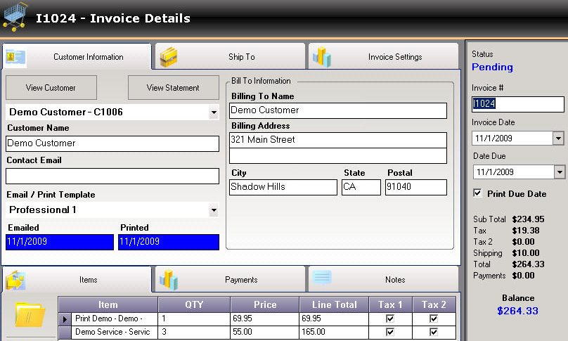 Small business inventory and invoice software