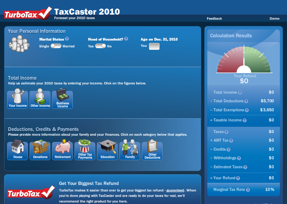 taxcaster estimate