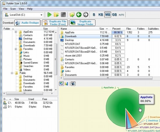 Folder Size Free Disk Space Analysis Tool