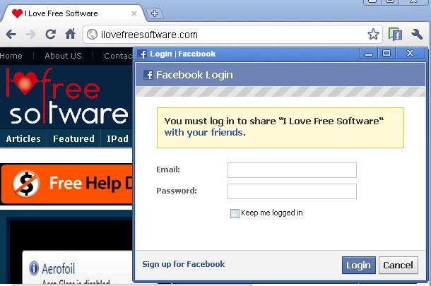 facebook share chrome