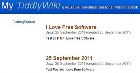 tiddlywiki notelist