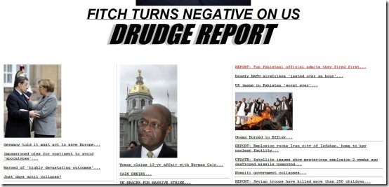 News aggregators Drudge Report