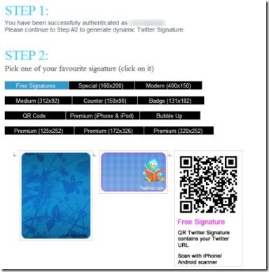 Create And Embed Twitter Signature With TwitHut