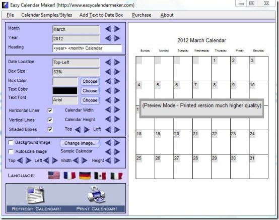 Free Software To Create Calendar