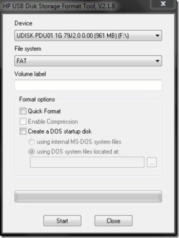 hp usb disk format tool windows 10