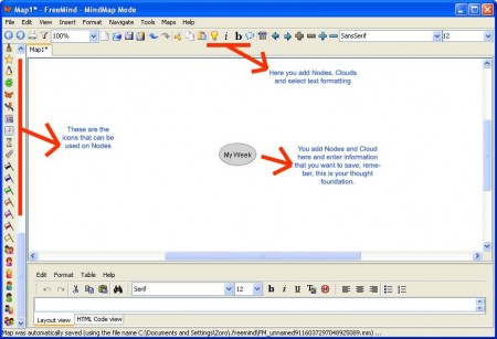 FreeMind default window