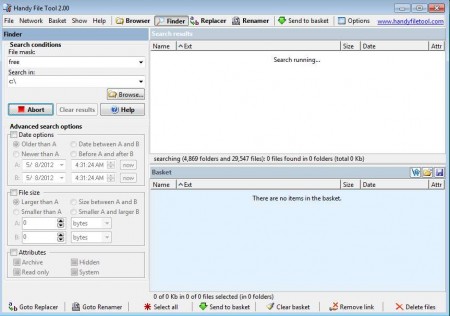 Handy File Tool search function