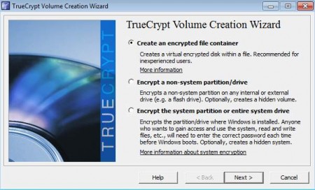 True Crypt volume first step