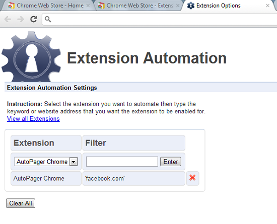 Enable And Disable Chrome Extensions Automatically With Extension 