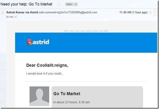 Astrid Task Mail