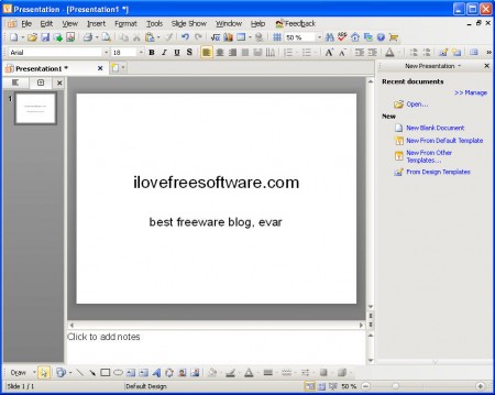 Kingsoft Office presentation default