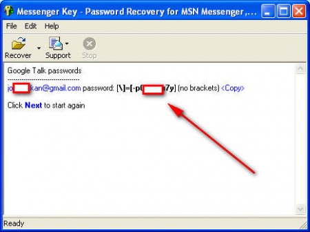 Messenger Key password recovered