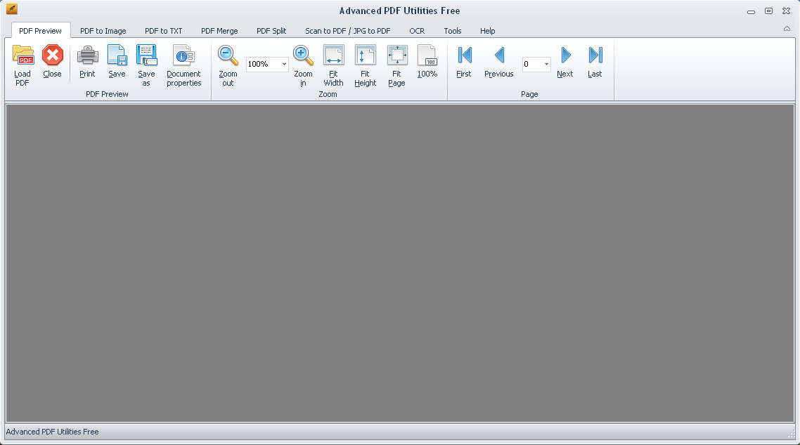 Advanced PDF Utilities Free default window