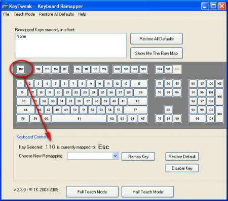 KeyTweak changing key