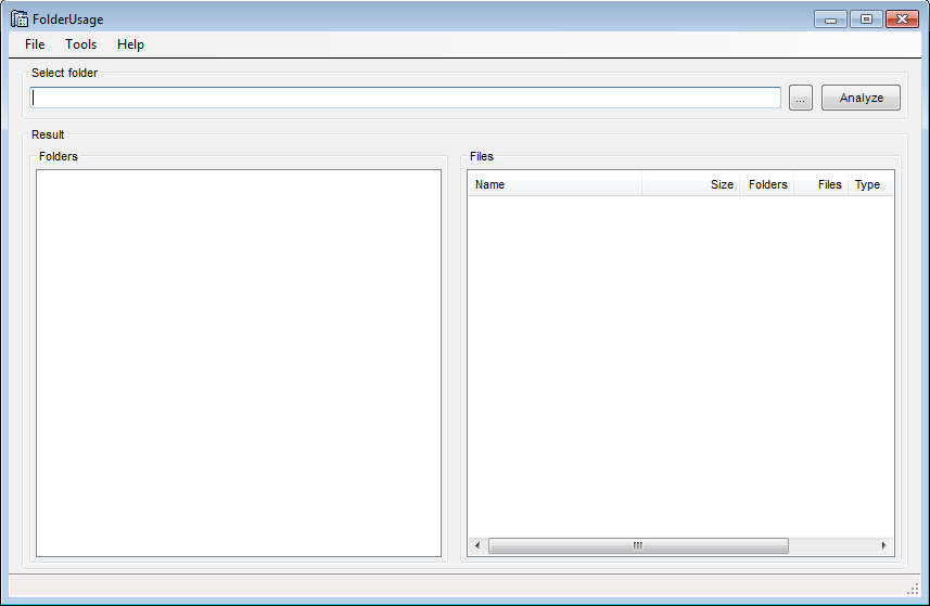 Folder Usage default window