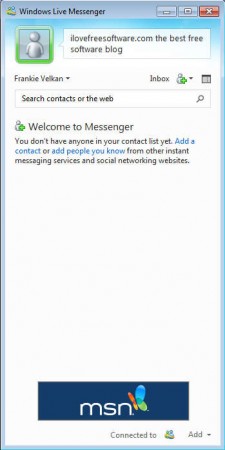 Windows Live Essentials 2012 Messenger compact view