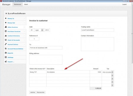 Manager customer invoice