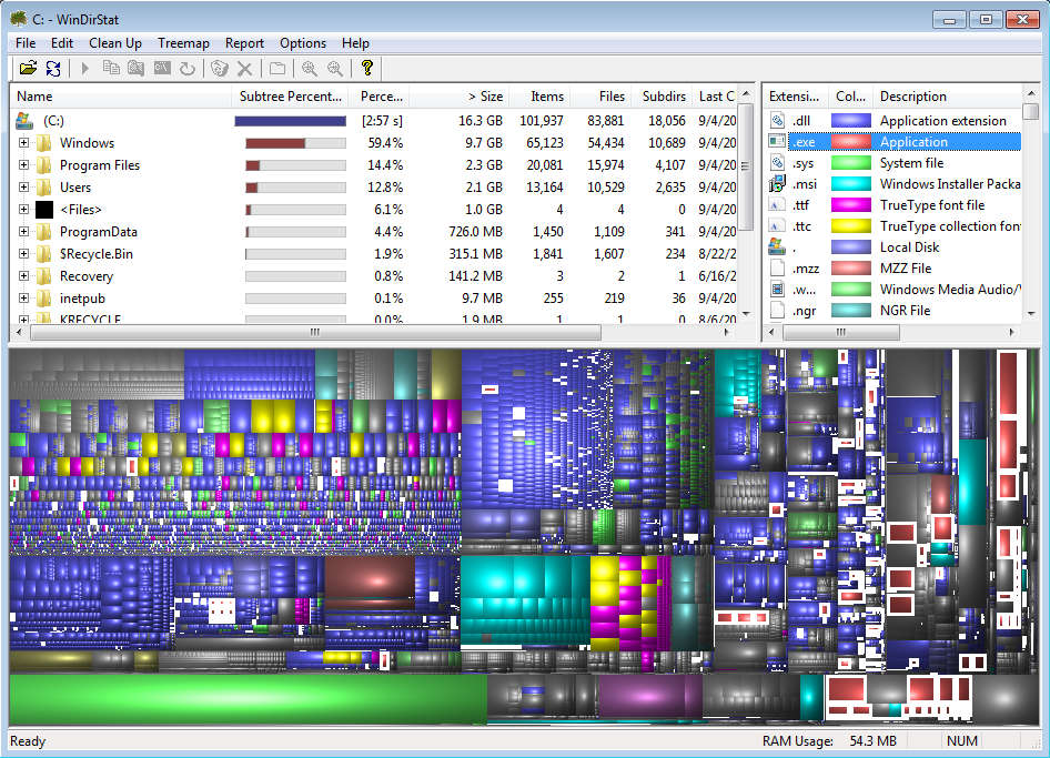 WinDirStat default window