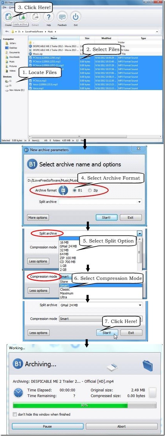 B1 Free Archiver compress