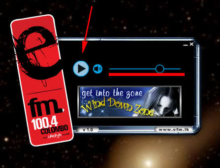 EFM Radio Player controls