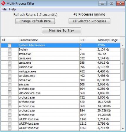 Multi-Process Killer to kill multiple processes