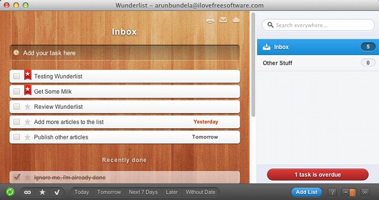 wunderlist log in