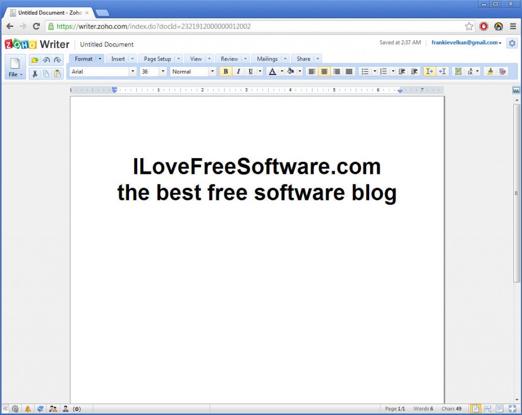 free online websites like microsoft word and zoho that has word art