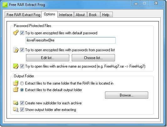 free RAR Extract Frog password