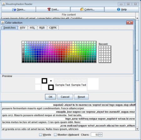 Boustrophedon Speed Reader change color