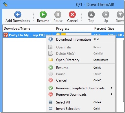 downthemall download manager