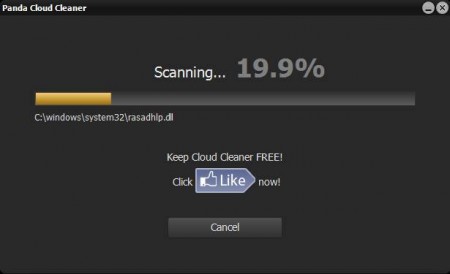 Panda Cloud Cleaner scanning