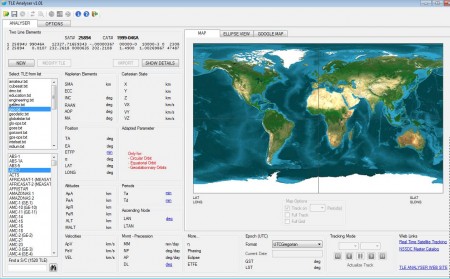 TLE Analyser opened TLE from list