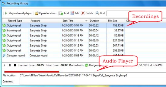 Amolto Call Recorder for Skype 3.26.1 free instals