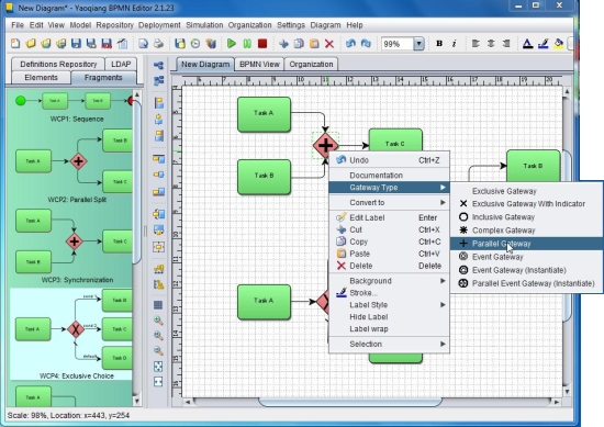 Yaoqiang BPMN Editor draw models