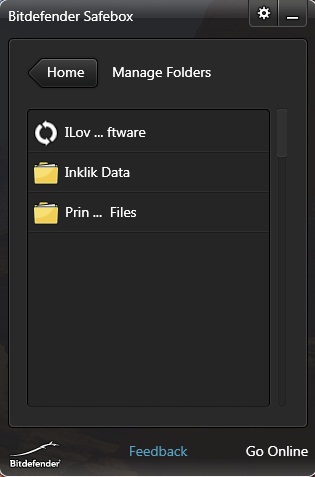 bitdefender manage folders