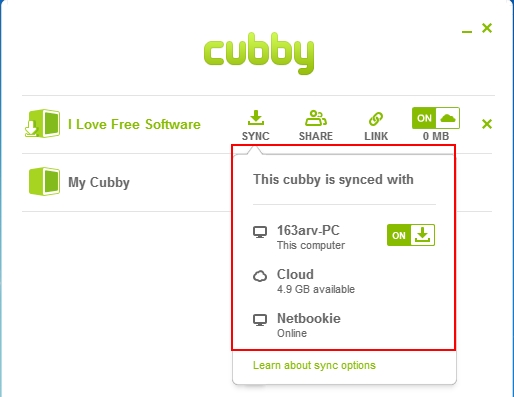 cubby sync