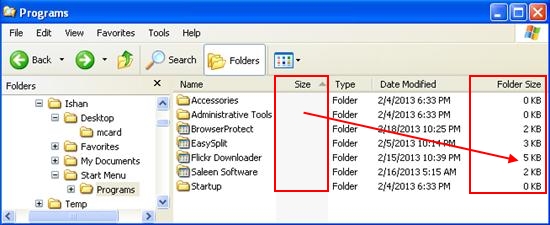 Folder size in clearance windows xp