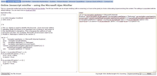online javascript minifier