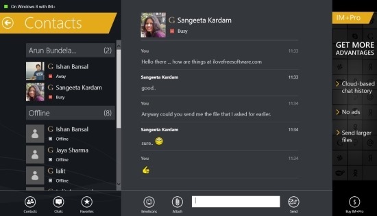 Instant Messenger App For Windows 8 IM 