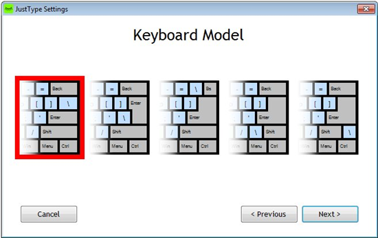 just type keyboard model