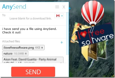 AnySend 01 software for sharing large files