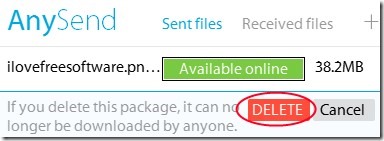 AnySend 05 software for sharing large files