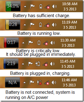 display battery status windows 10