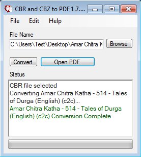 convert pdf to cbr or cbz