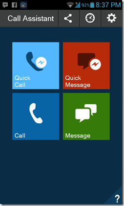 Fake Call & SMS home screen