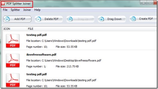 PDF Splitter Joiner 01 split & merge pdf files for free