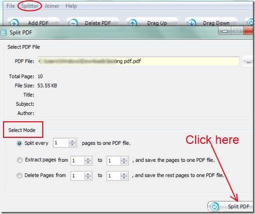 PDF Splitter Joiner 02 split & merge pdf files for free